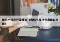 微信小程序開發(fā)接口（微信小程序開發(fā)接口申請(qǐng)）